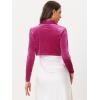 image:imageAllegra K Long Sleeve Velvet Shrug Top for Womens Open Front Cocktail Party Cropped Bolero CardiganRose Pink