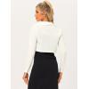 image:imageAllegra K Long Sleeve Velvet Shrug Top for Womens Open Front Cocktail Party Cropped Bolero CardiganWhite