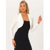 image:imageAllegra K Long Sleeve Velvet Shrug Top for Womens Open Front Cocktail Party Cropped Bolero CardiganWhite