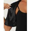 image:imageAllegra K Sequin Bolero for Womens Sparkly Crop Glitter Formal Shrug for Evening DressesGreen Blue