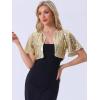 image:imageAllegra K Sequin Bolero for Womens Sparkly Crop Glitter Formal Shrug for Evening DressesLight Gold