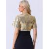 image:imageAllegra K Sequin Bolero for Womens Sparkly Crop Glitter Formal Shrug for Evening DressesLight Gold