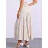 image:imageAllegra K Womens 2026 Summer Wide Leg Palazzo Pants High Waisted Flowy Trendy Casual Lounge Boho Beach Ruffles TrousersBeige