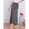 image:imageAllegra K Womens 2026 Summer Wide Leg Palazzo Pants High Waisted Flowy Trendy Casual Lounge Boho Beach Ruffles TrousersGrey