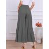 image:imageAllegra K Womens 2026 Summer Wide Leg Palazzo Pants High Waisted Flowy Trendy Casual Lounge Boho Beach Ruffles TrousersGrey