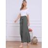 image:imageAllegra K Womens 2026 Summer Wide Leg Palazzo Pants High Waisted Flowy Trendy Casual Lounge Boho Beach Ruffles TrousersGrey