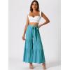 image:imageAllegra K Womens 2026 Summer Wide Leg Palazzo Pants High Waisted Flowy Trendy Casual Lounge Boho Beach Ruffles TrousersLake Blue