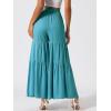 image:imageAllegra K Womens 2026 Summer Wide Leg Palazzo Pants High Waisted Flowy Trendy Casual Lounge Boho Beach Ruffles TrousersLake Blue