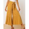 image:imageAllegra K Womens 2026 Summer Wide Leg Palazzo Pants High Waisted Flowy Trendy Casual Lounge Boho Beach Ruffles TrousersYellow