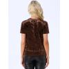 image:imageAllegra K Womens Christmas Velvet Top Crew Neck Short Sleeve Casual TShirtDark Brown