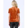 image:imageAllegra K Womens Christmas Velvet Top Crew Neck Short Sleeve Casual TShirtOrange Coffee