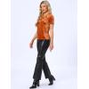 image:imageAllegra K Womens Christmas Velvet Top Crew Neck Short Sleeve Casual TShirtOrange Coffee