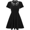 image:imageAllegra K Gothic Dress for Women Halloween Party Dress with Lace Mock Neck ALine Vintage Cocktail DressesBlack