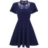 image:imageAllegra K Gothic Dress for Women Halloween Party Dress with Lace Mock Neck ALine Vintage Cocktail DressesDark Blue