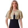 image:imageAllegra K Sequin Bolero for Womens Sparkly Crop Glitter Formal Shrug for Evening DressesLight Gold