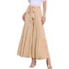 image:imageAllegra K Womens 2026 Summer Wide Leg Palazzo Pants High Waisted Flowy Trendy Casual Lounge Boho Beach Ruffles TrousersLight Khaki