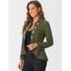 image:imageAllegra K Womens Casual Jacket Steampunk High Low Hem Open Front Long Sleeves Work Peplum BlazerArmy Green