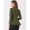 image:imageAllegra K Womens Casual Jacket Steampunk High Low Hem Open Front Long Sleeves Work Peplum BlazerArmy Green