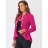 image:imageAllegra K Womens Casual Jacket Steampunk High Low Hem Open Front Long Sleeves Work Peplum BlazerHot Pink