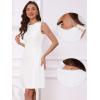 image:imageAllegra K Tweed Dress for Womens Sleeveless Crew Neck Side Pleated ALine Elegant Work DressesWhite