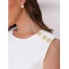 image:imageAllegra K Tweed Dress for Womens Sleeveless Crew Neck Side Pleated ALine Elegant Work DressesWhite
