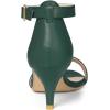 image:imageAllegra K Women Open Toe Kitten Heeled Ankle Strap Dark Green Sandals 10 m US