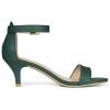 image:imageAllegra K Women Open Toe Kitten Heeled Ankle Strap Dark Green Sandals 10 m US