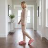 image:imageAllegra K Womens House Shoes Slip on Snow Winter Warm Indoor Outdoor SlippersPink