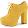 image:imageAllegra K Womens Platform Chunky Heel Lace Up Yellow Booties 6 M US