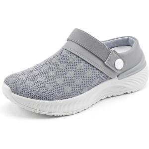 image:imageAllegra K Womens Clogs Garden Shoes Slip on Sandals Breathable Summer Walking SlippersGrey
