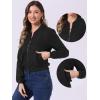 image:imageAllegra K Faux Suede Cropped Coat for Womens Stand Collar Zip Up Biker Moto Bomber JacketsBlack