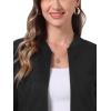 image:imageAllegra K Faux Suede Cropped Coat for Womens Stand Collar Zip Up Biker Moto Bomber JacketsBlack