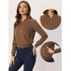 image:imageAllegra K Faux Suede Cropped Coat for Womens Stand Collar Zip Up Biker Moto Bomber JacketsBrown