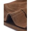 image:imageAllegra K Faux Suede Cropped Coat for Womens Stand Collar Zip Up Biker Moto Bomber JacketsBrown