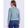 image:imageAllegra K Faux Suede Cropped Coat for Womens Stand Collar Zip Up Biker Moto Bomber JacketsGrey Blue