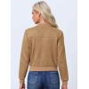 image:imageAllegra K Faux Suede Cropped Coat for Womens Stand Collar Zip Up Biker Moto Bomber JacketsKhaki
