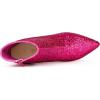 image:imageAllegra K Womens Clear Block Heel Glitter Hot Pink Ankle Boots 7 m US