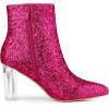 image:imageAllegra K Womens Clear Block Heel Glitter Hot Pink Ankle Boots 7 m US