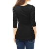 image:imageAllegra K Womens Cowl Neck Tops Long Sleeve Buttons Decor Tuinc Shirts Ruched TopBlack