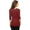 image:imageAllegra K Womens Cowl Neck Tops Long Sleeve Buttons Decor Tuinc Shirts Ruched TopBurgundy