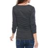 image:imageAllegra K Womens Cowl Neck Tops Long Sleeve Buttons Decor Tuinc Shirts Ruched TopDark Gray