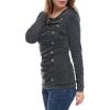 image:imageAllegra K Womens Cowl Neck Tops Long Sleeve Buttons Decor Tuinc Shirts Ruched TopDark Gray