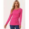 image:imageAllegra K Womens Cowl Neck Tops Long Sleeve Buttons Decor Tuinc Shirts Ruched TopFushcia Pink