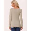 image:imageAllegra K Womens Cowl Neck Tops Long Sleeve Buttons Decor Tuinc Shirts Ruched TopKhaki