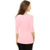 image:imageAllegra K Womens Cowl Neck Tops Long Sleeve Buttons Decor Tuinc Shirts Ruched TopLight Pink