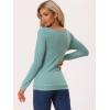 image:imageAllegra K Womens Cowl Neck Tops Long Sleeve Buttons Decor Tuinc Shirts Ruched TopMint Green