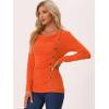 image:imageAllegra K Womens Cowl Neck Tops Long Sleeve Buttons Decor Tuinc Shirts Ruched TopOrange