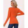 image:imageAllegra K Womens Cowl Neck Tops Long Sleeve Buttons Decor Tuinc Shirts Ruched TopOrange