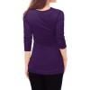 image:imageAllegra K Womens Cowl Neck Tops Long Sleeve Buttons Decor Tuinc Shirts Ruched TopPurple