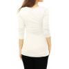 image:imageAllegra K Womens Cowl Neck Tops Long Sleeve Buttons Decor Tuinc Shirts Ruched TopWhite